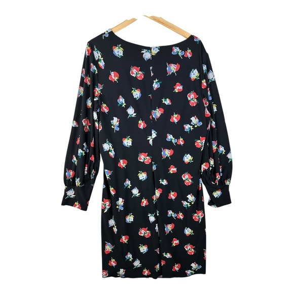 Lauren Ralph Lauren Floral Print Bishop Long Sleeve Dress size 16W Black - Picture 5 of 7